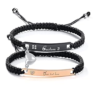 Personalized Braided Magnetic Couples Bracelet
