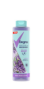 Degree Maximum Recovery Lavender Body Wash & Soak, 22 oz
