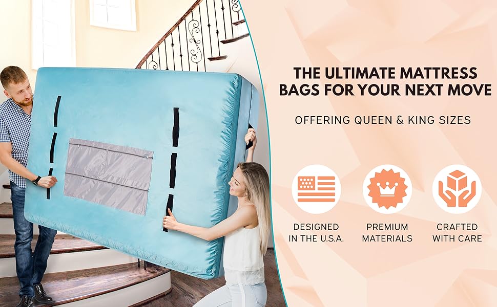 Velum Choice Queen Mattress Bags For Moving & Storage Heavy Duty Mattress Moving