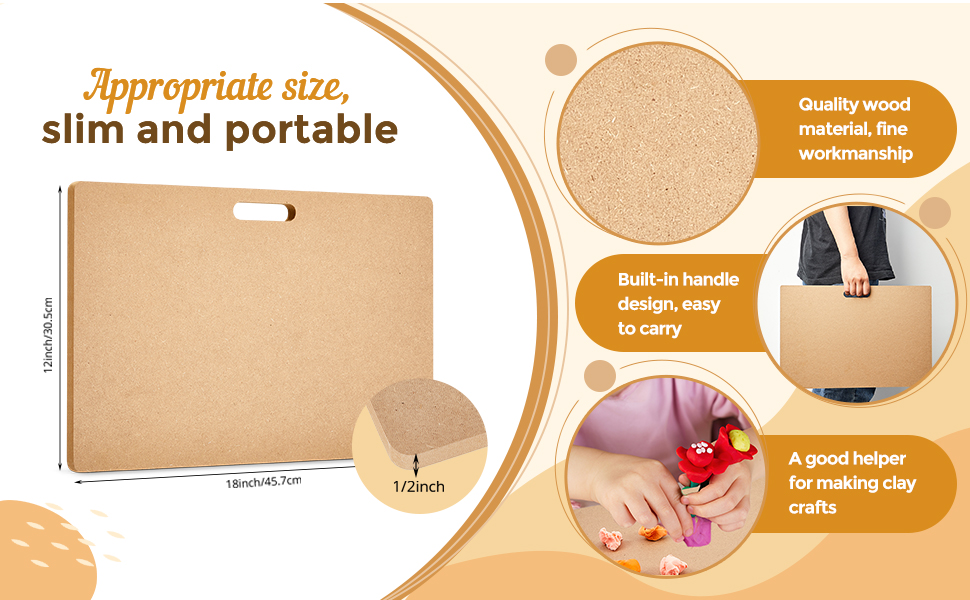 Portable Clay Wedging Board Clay Board with Built in Handle