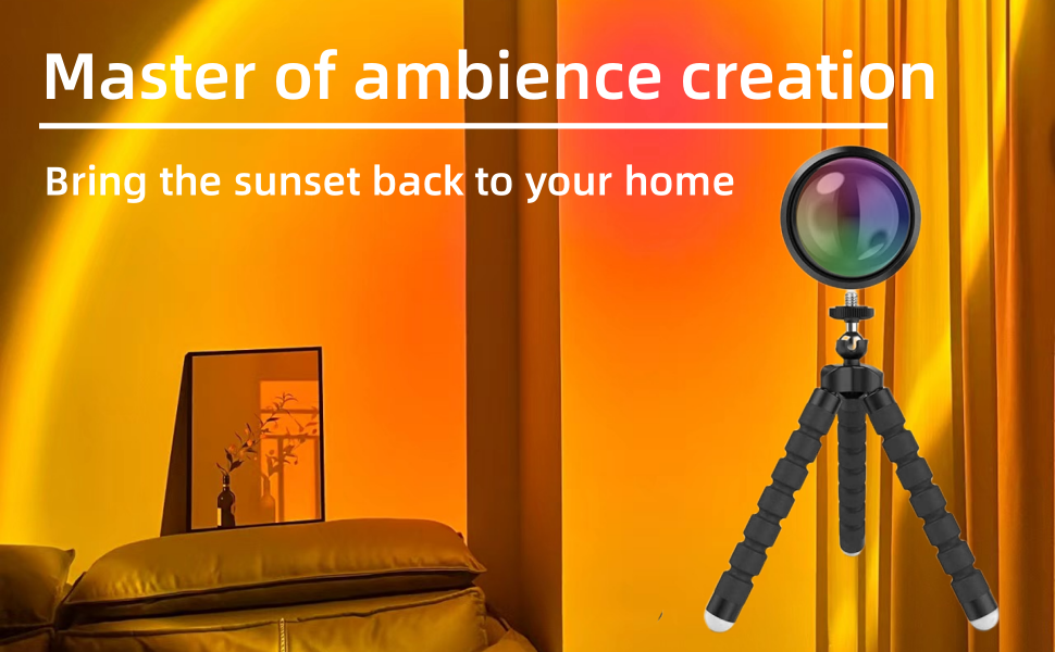 QUIGO Sunset Lamp Projection Led Lights for Bedroom Night Light Sun/Sunrise/Sunlight Lamp Mood
