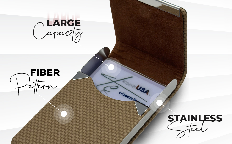 FIRST BOSS Customizable Business Card Holder Featuring