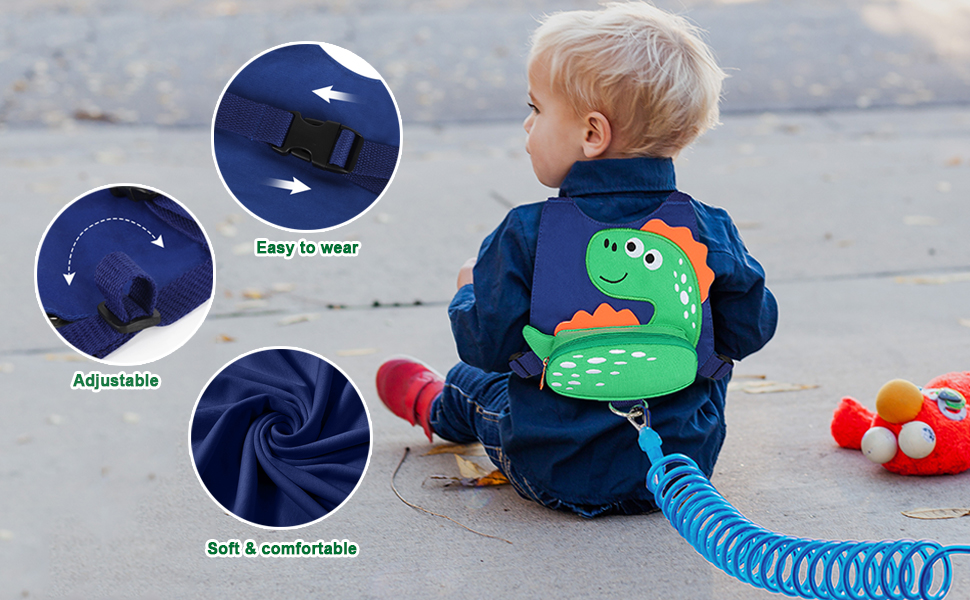 Toddler Harness Leash with Anti Lost Wrist Link, Accmor