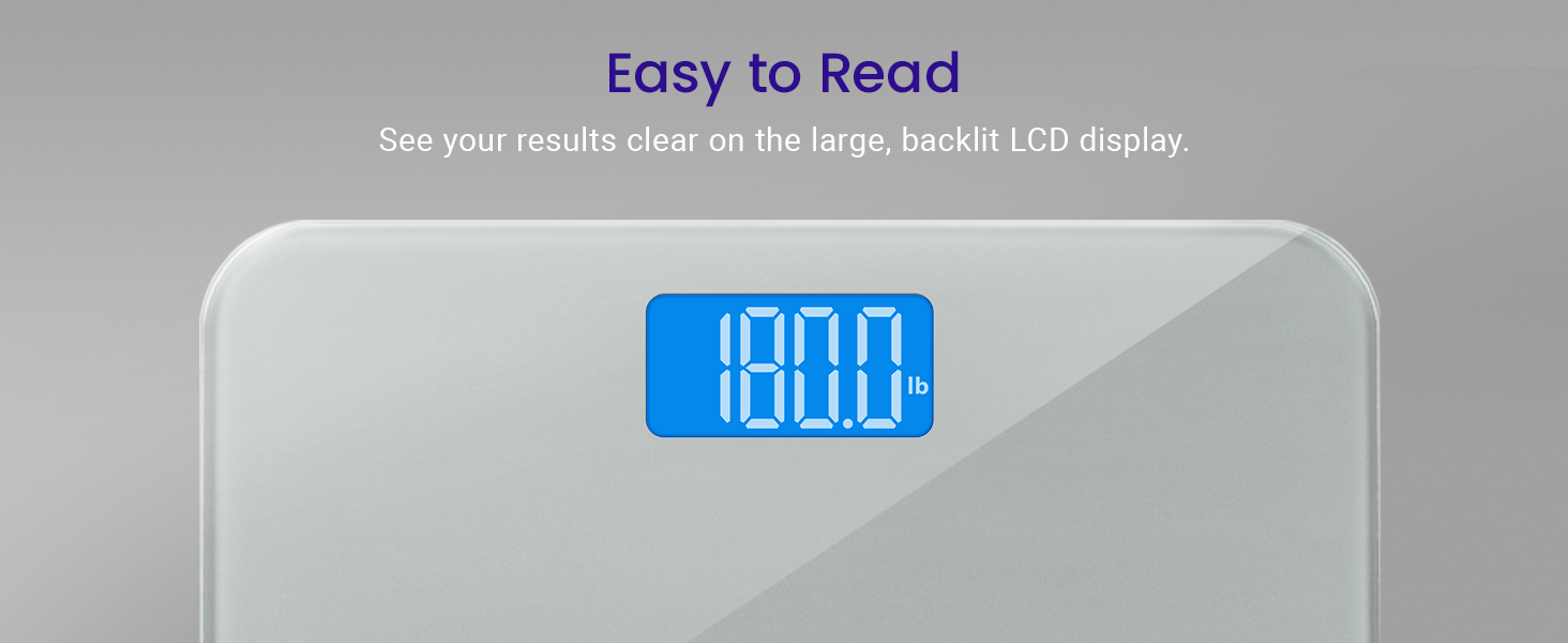 Large white numbers and bright blue backlit display are easy to read, even in dark place