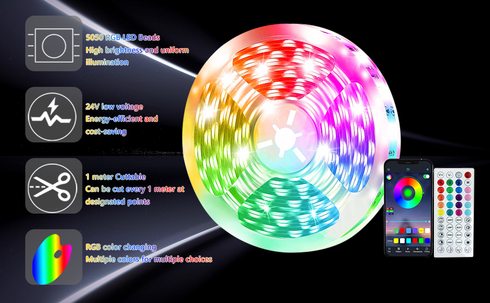 SH-RuiDu 20M RGB LED Strip Lights