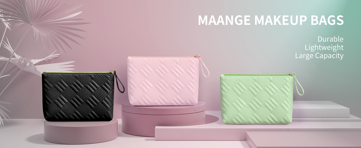 MAANGE Cosmetic Bag for Woman Small Makeup Bag with Zipper