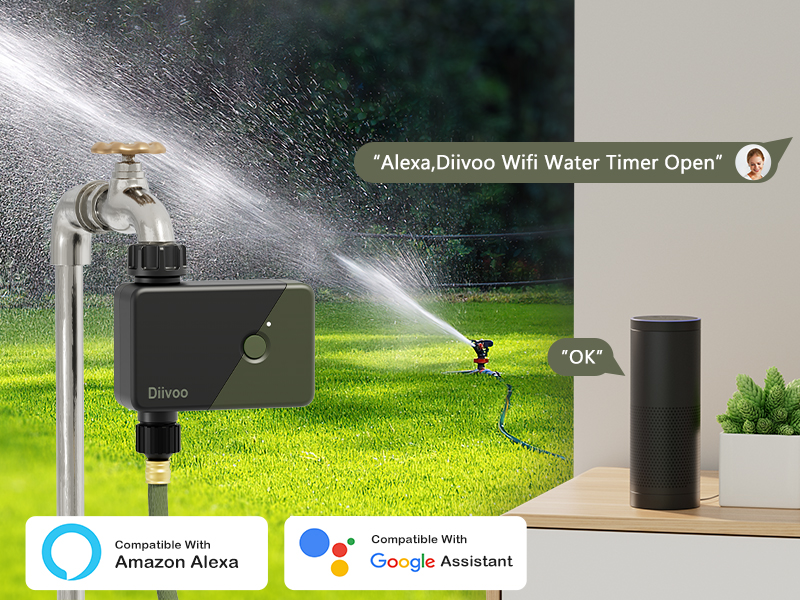 WiFi Hose Timer, Diivoo Smart Water Timer with WiFi Hub, 6