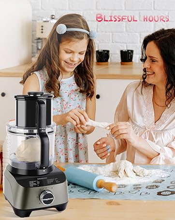 14 Cup Food Processor, French-Fry-Cutter, Blending, Mixing, Shredding, and Slicing,