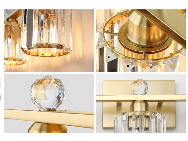 KunruiTAI 3-Light Gold Bathroom Light Fixtures,Modern