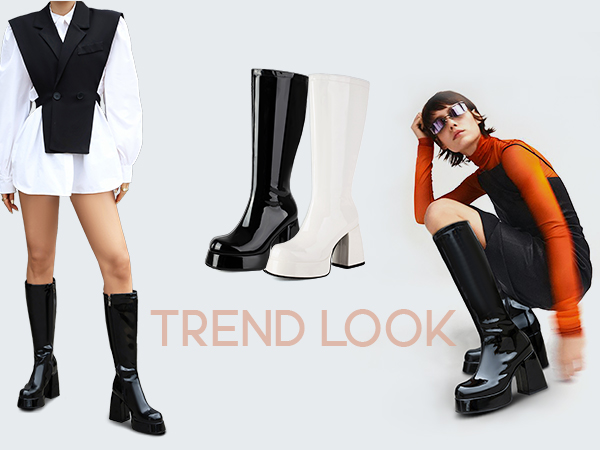 Amazon.com | MeiLuSi Black Knee High Boots Tall Boots for