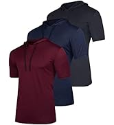 Real Essentials 3 Pack: Men's Dry Fit Short Sleeve Active Athletic Hoodie Pullover Sweatshirt (Av...