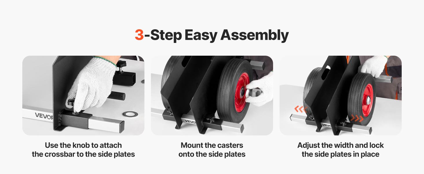 Il testo recita «3-Step Easy Assembly» seguito da istruzioni di assemblaggio sequenziali che mostrano il collegamento dei componenti circolari del letto per animali domestici.
