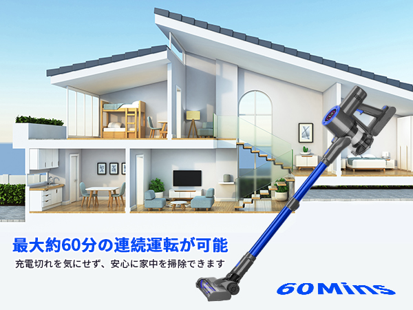 【未使用】Akiko スティック掃除機 サイクロン式 650Ｗ Amazon | 掃除機 コードレス【2025革新版・超強吸引・静音・軽量