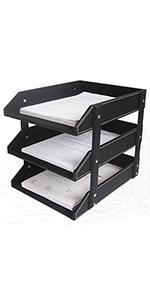 KINGFOM Letter Tray, Paper Organizer  Stackable Magazine Holder Tray