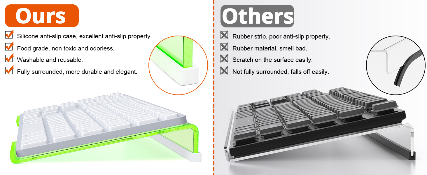 Acrylic Tilted Computer Keyboard Holder