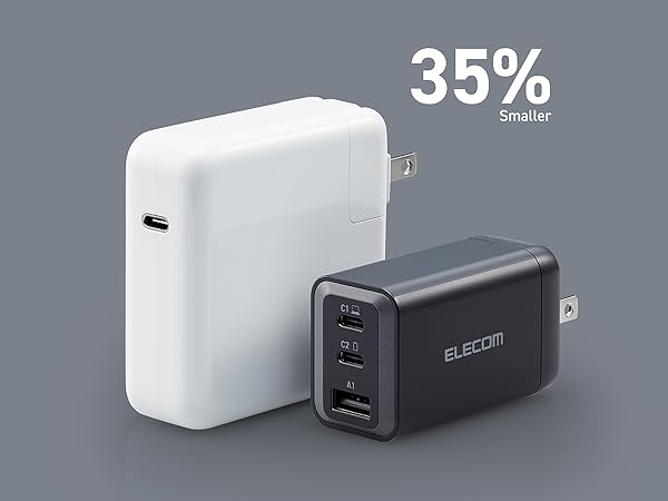 Elecom Wall Charger 65 watt 3 Port