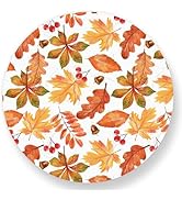 FYSUIMU 50Pcs Fall Leaves Paper Placemats Autumn Maple Leaf Dinner Mats Disposable Table Mats for...