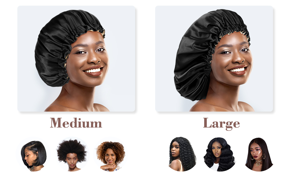 Fittia Silk Satin Long Hair for Sleeping, Double