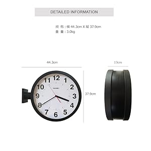 両面掛け時計ｍａｎｂｏ 両面掛時計－文字盤直径27CM 非電波 (ブラック) 楽天市場】両面掛け時計 manbo 両面掛時計－文字盤直径27CM 2kg
