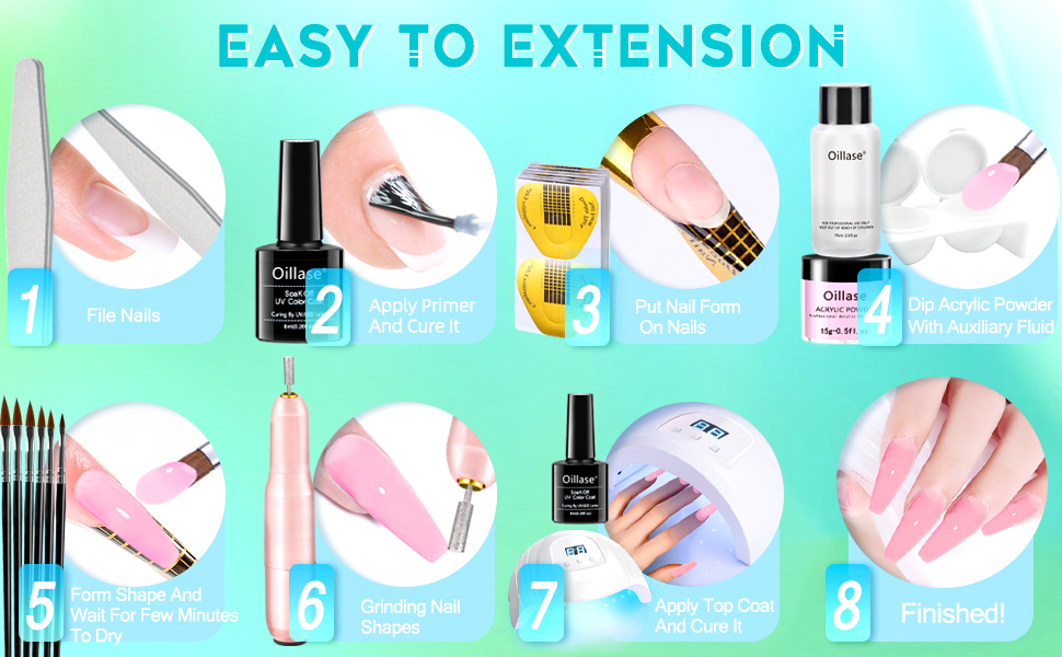 Acrylic Nail Kit With Nail Drill and Nail Lamp, Nail Kit Set Professional Acrylic with