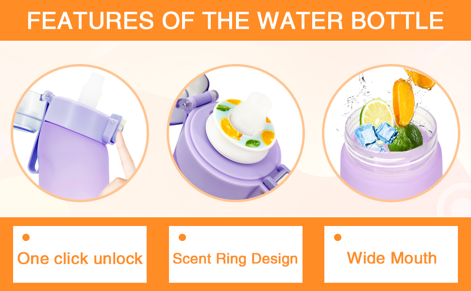 Air Water Bottle, 650ML Fruit Fragrance Water Bottle with
