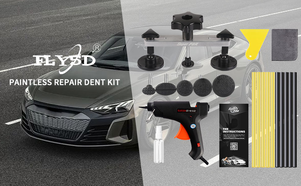 Fly5D Paintless Dent Repair Kit 22PCS Small Dent Puller Tool with