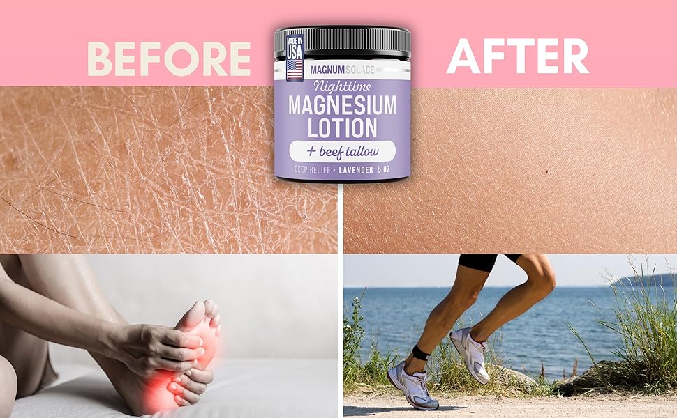 Magnesium lotion with beef tallow, nighttime cream,lavender scented