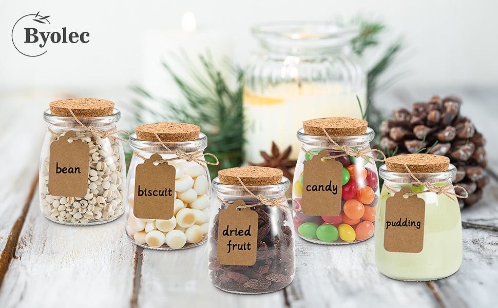 20 Pack Small Glass Jars with Cork Lids, 7 oz Glass Favor Jars Mini