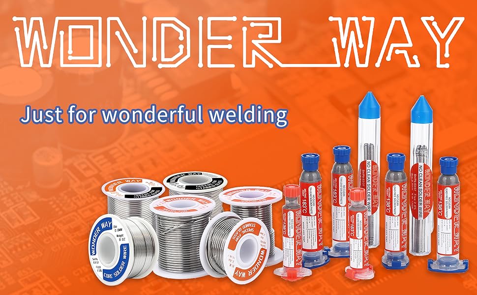 Wonderway Sn63/Pb37 T5 Tin Lead Solder Paste No Clean, 183℃ Melting
