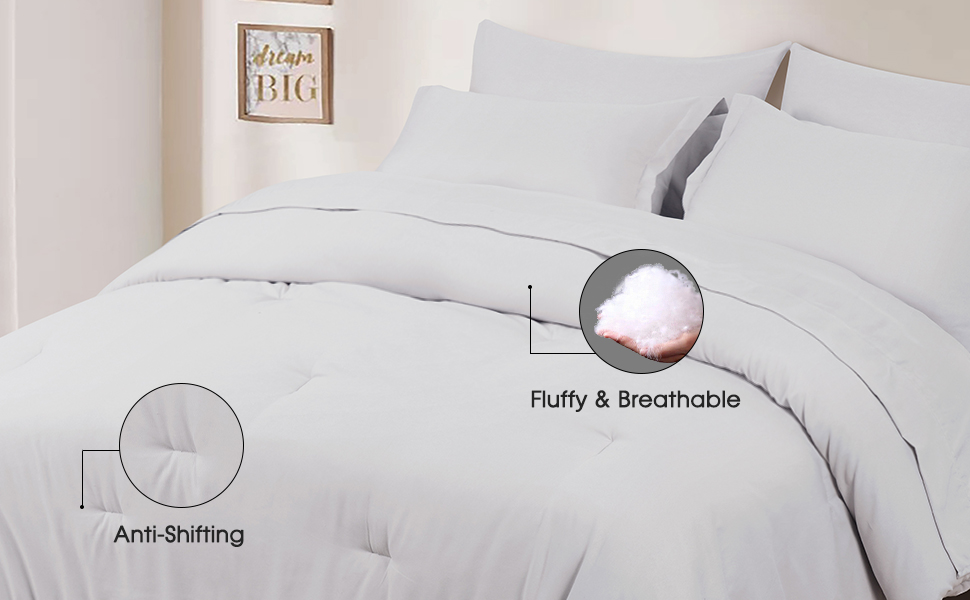 PHF Ultra Soft Comforter Sets Twin5 Pieces Bed in A Bag