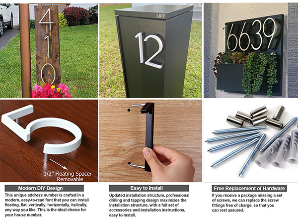 Amazon.com: House Numbers for Outside Black 5 Inch, Metal