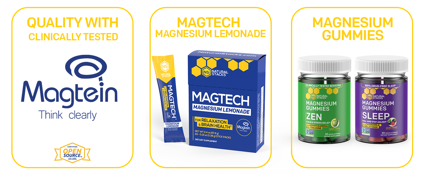 Magtein Magtech Lemonade Drink Magnesium Citrate gummies