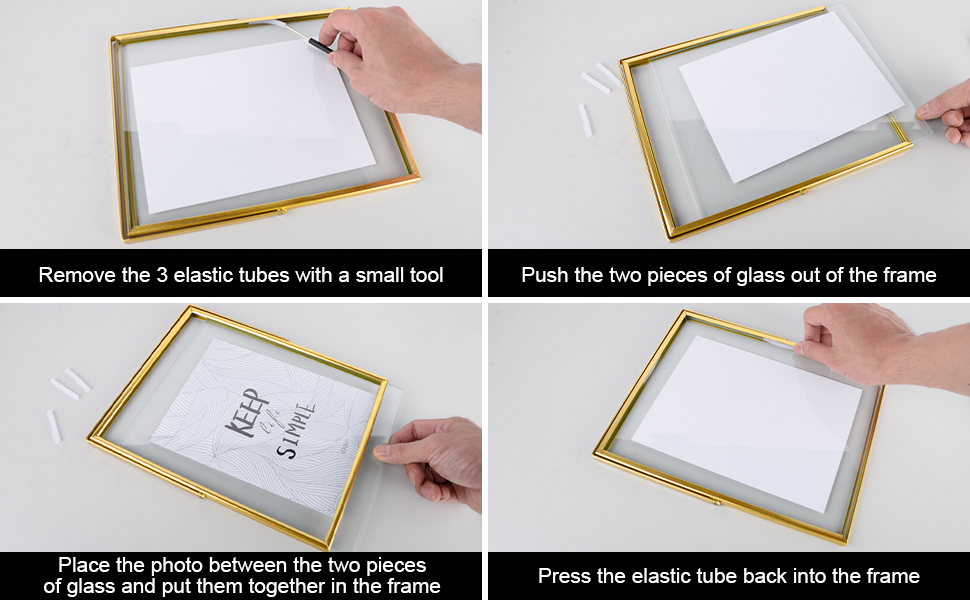 Floating Picture Frame, 8x10 Elegant Gold Floating Frame