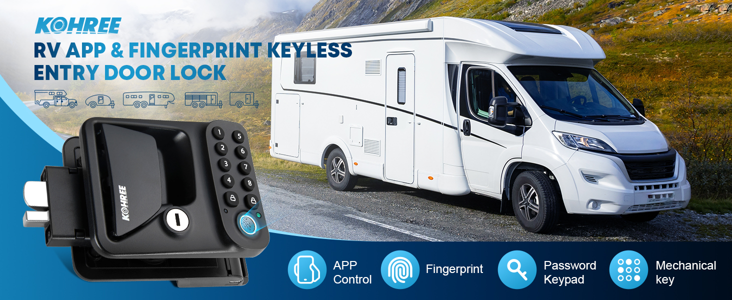 RV APP & FINGERPRINT KEYLESS ENTRY DOOR LOCK
