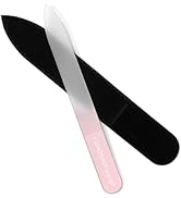 LONDONTOWN Petal Double-Sided Glass Nail File & Care Tool, Professional Grit Etched Crystal Manic...