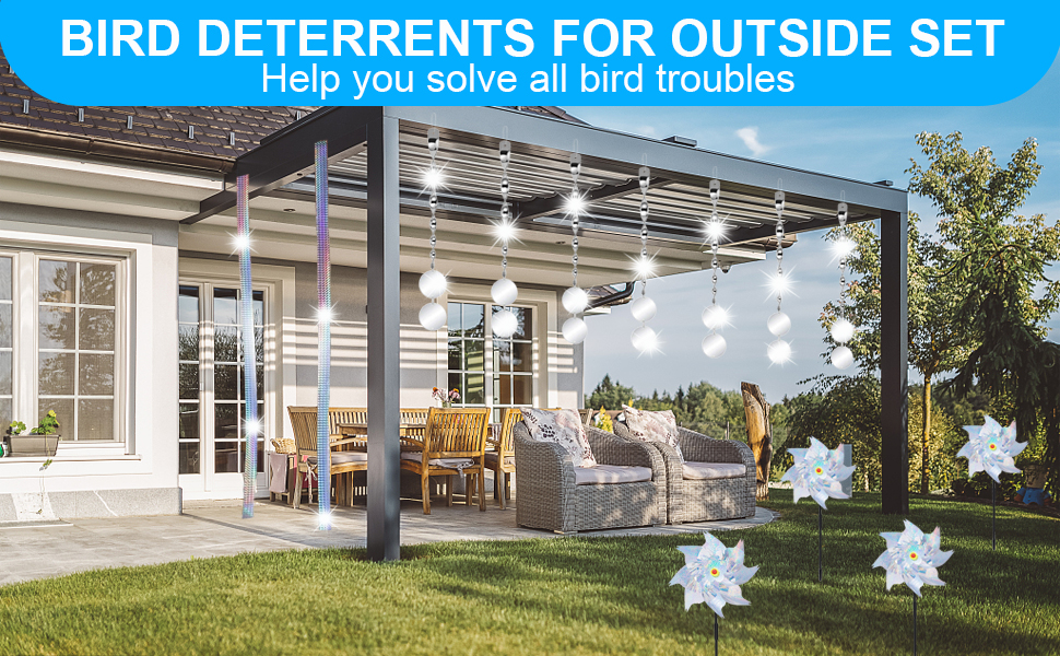 Bird Deterrent Devices Outdoor Set,12 PCS Bird Reflectors