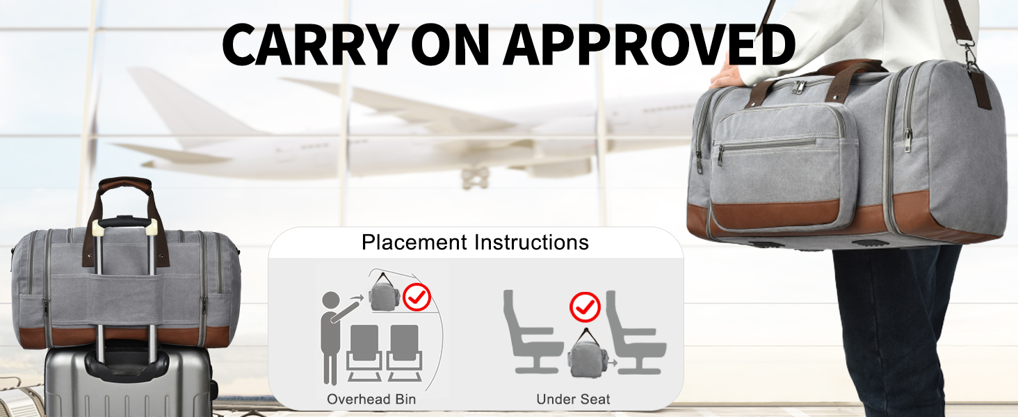 Dimayar Canvas Duffle Bag for Travel,Expandable Carry on