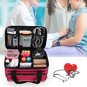 CURMIO Borsa Porta Kit Cucito Grande Con Tracolla - Grigio, Organizer Accessori Cucito Per Filo, Forbici E Aghi