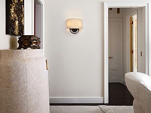 JiMuBeam Linen Fabric Lampshade Black Wall Sconces for Living Room, Bathroom, Kitchen, Bedroom