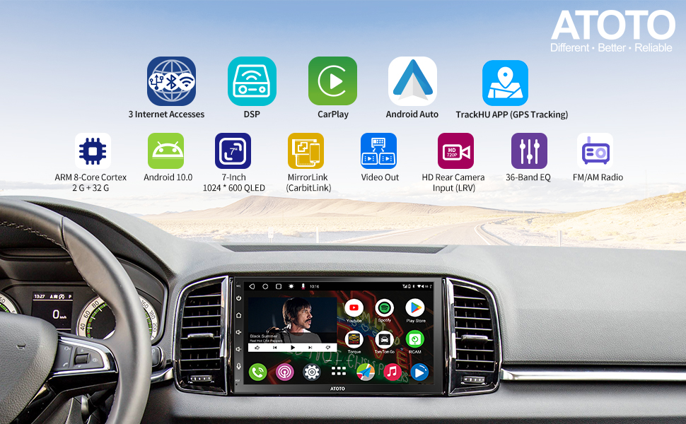 ATOTO A6 Performance（PF） Upgrade] ATOTO A6 PF 7inch Double-DIN Android Car Stereo