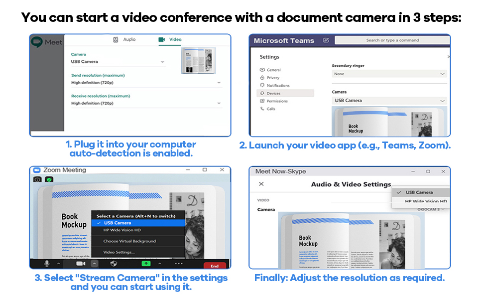 document camera ideal for classroom lessons or remote teaching