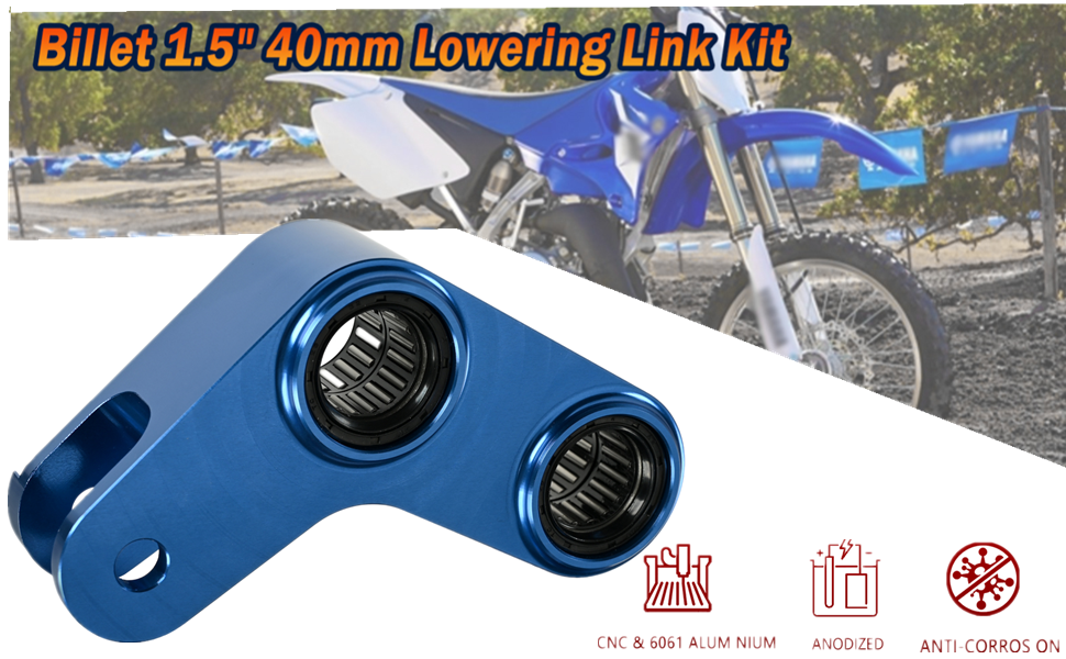 Canitu Rear 1.5" Suspension Lowering Link, Blue Billet 40mm Bearings