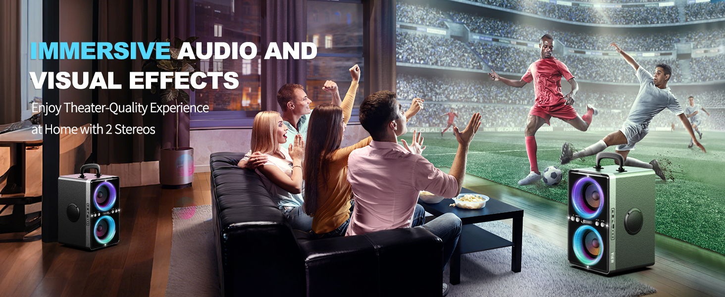 Surround stereo bluetooth speaker loud sound for camping party yard BBQ