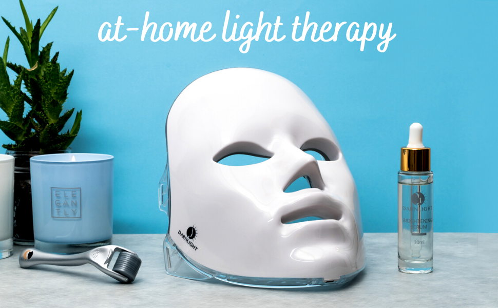 Darnlight LED light therapy facial kit with derma roller and brightening serum