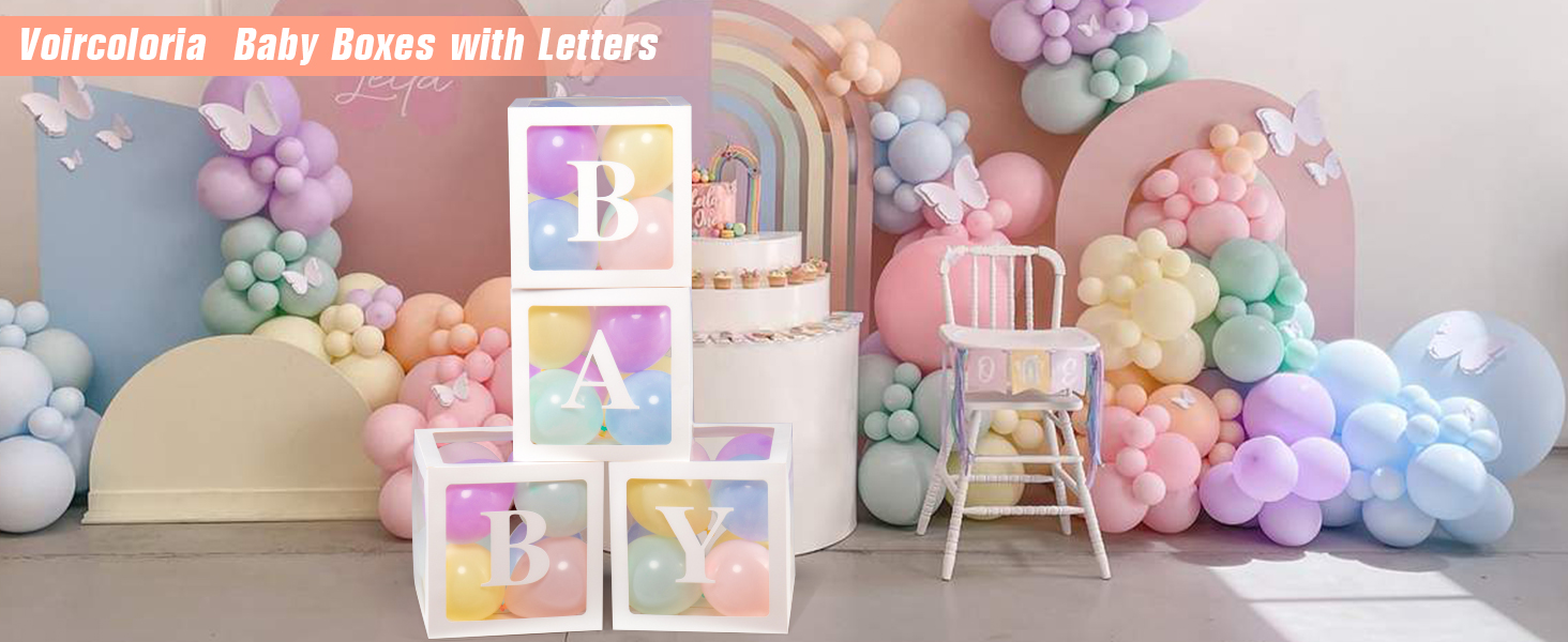 Baby Boxes with Letters for Baby Shower