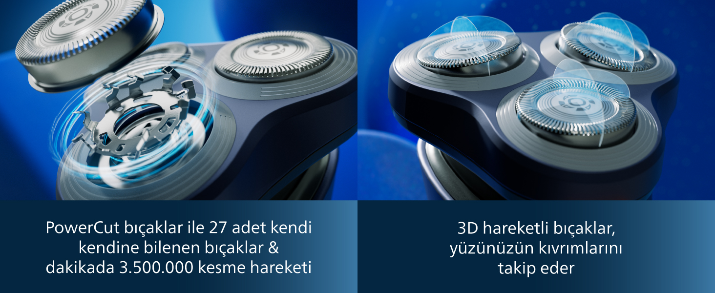 Philips, hızlı tıraş, üç başlıklı tıraş