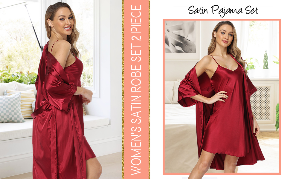 1stmall summer silk pajamas for women