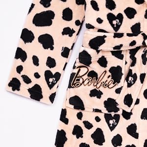 Barbie Womens Leopard Print Dressing Gown 