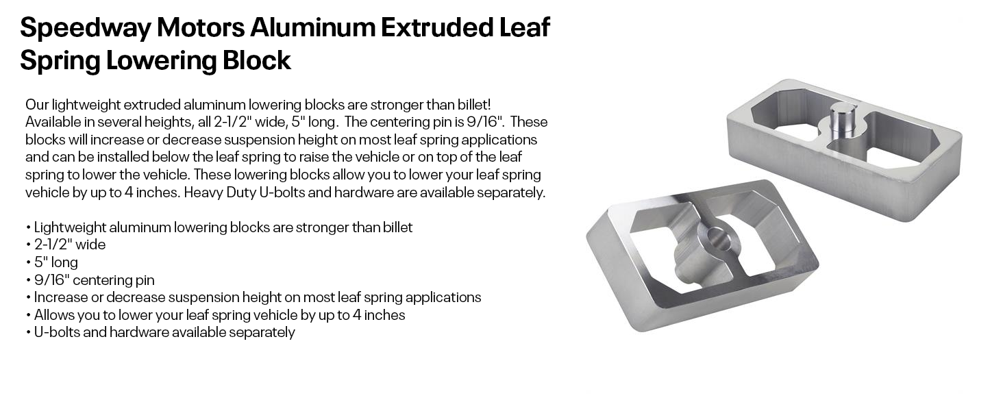 1 Inch Aluminum Leaf Spring Lowering Block Universal, Versatile for Ride Height