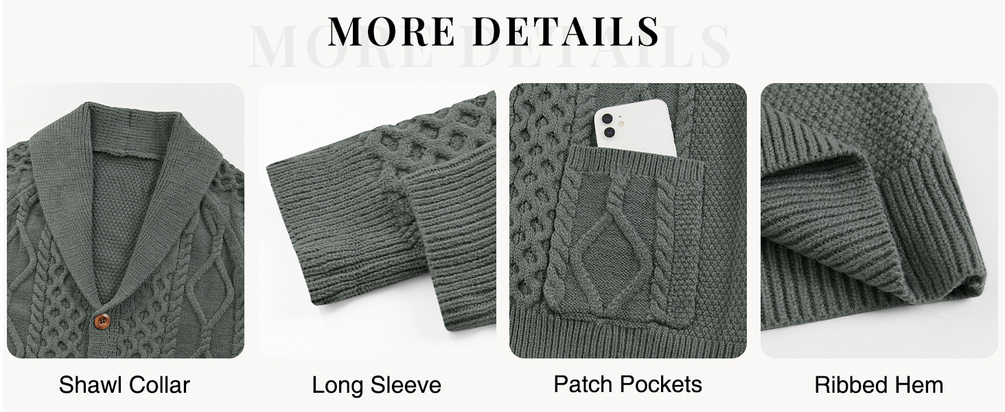 shawl collar sweater for men